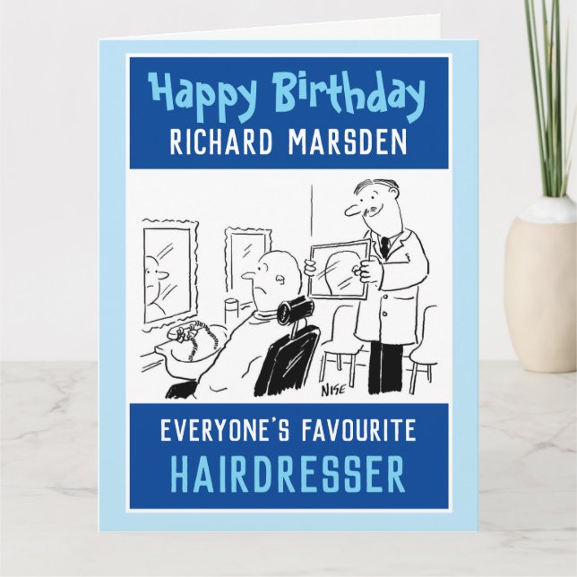Grattis på födelsedagen Hairdresser eller Barber Kort (Framsida)