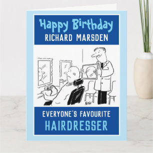 Grattis på födelsedagen Hairdresser eller Barber Kort