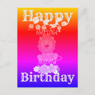 Grattis på födelsedagen Hakuna Matata lilla lejon Vykort