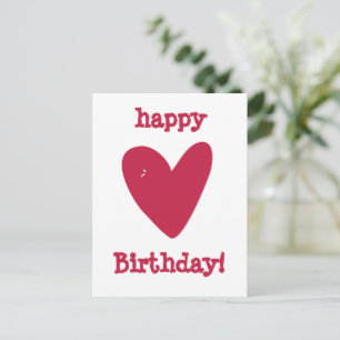 Grattis på födelsedagen! Hallon Rosa Hjärtat Vykort