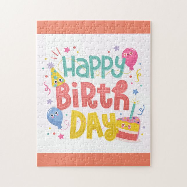 Grattis på födelsedagen Hälsning Pussel (Vertikal)