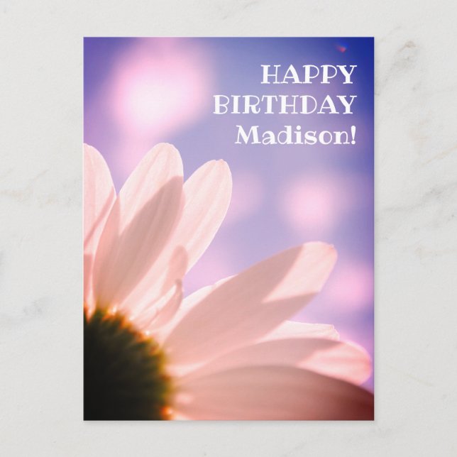 Grattis på födelsedagen hälsningar Tusenskönas blo Vykort (Framsida)