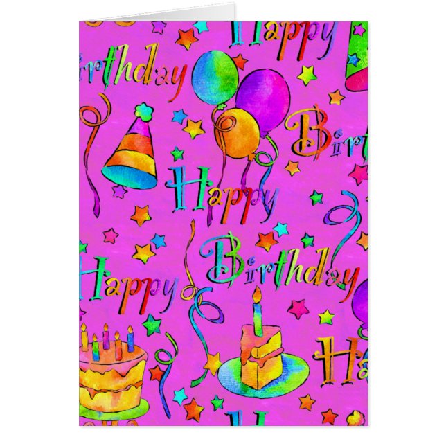 Grattis på födelsedagen! hälsningskort (Framsidan)