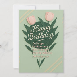 Grattis på födelsedagen-hälsningskort för blommigt
