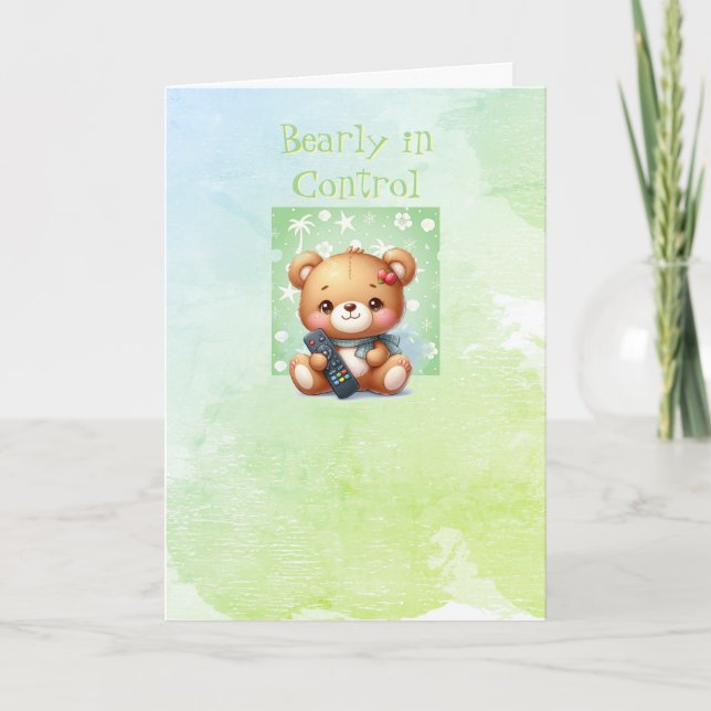 Grattis på födelsedagen-hälsningskort för nalle tack kort (Framsida)