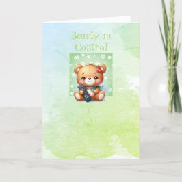 Grattis på födelsedagen-hälsningskort för nalle tack kort