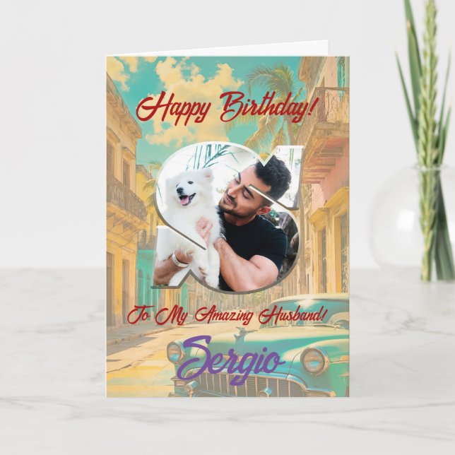 Grattis på födelsedagen hälsningskort med foto tack kort (Framsida)