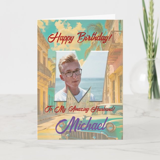 Grattis på födelsedagen hälsningskort med foto tack kort (Framsida)