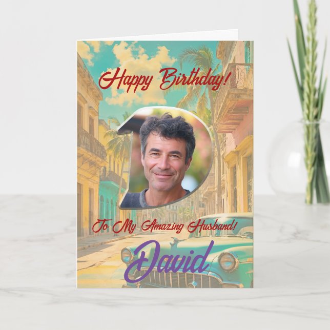 Grattis på födelsedagen hälsningskort med foto tack kort (Framsida)