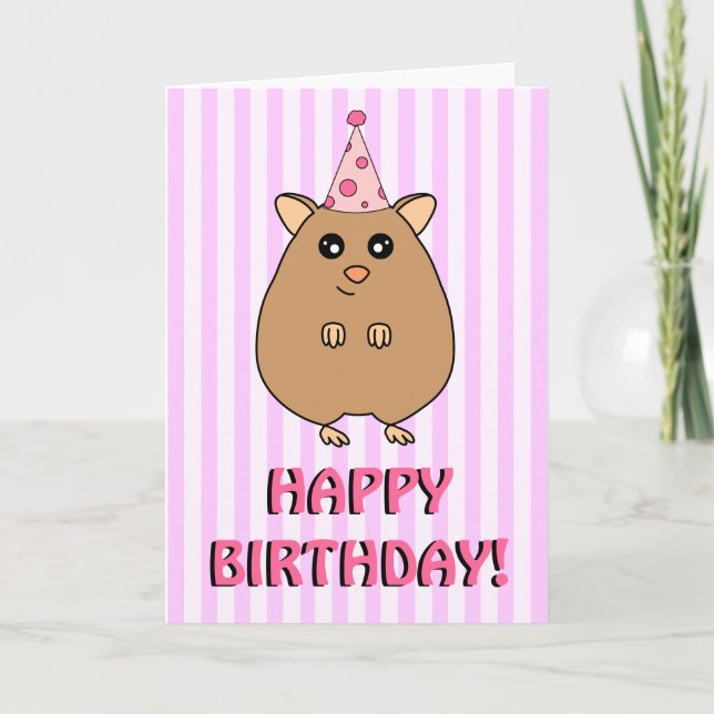 Grattis på födelsedagen Hamster Greeting Card Kort (Framsida)