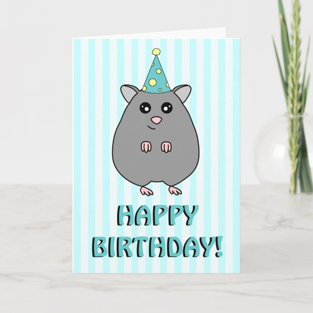 Grattis på födelsedagen Hamster Greeting Card Kort (Framsida)