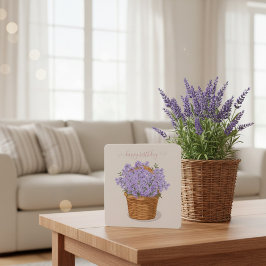 Grattis på födelsedagen Hand-Drawn Lavender Basket Julkort