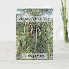 Grattis på födelsedagen Handflatan Träd Nature Man Kort