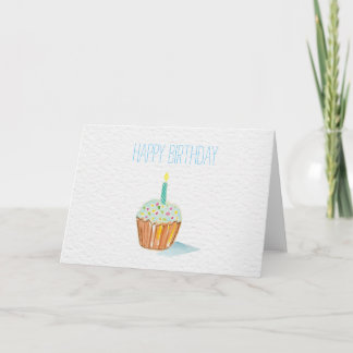 grattis på födelsedagen handmålad cupcake kort