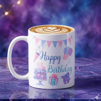 Grattis på födelsedagen – Havsinspirerad tårta och Kaffemugg