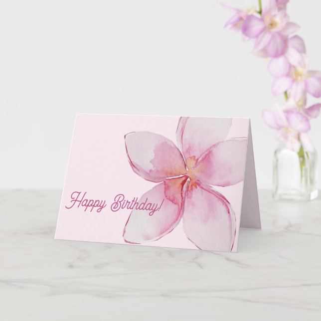 Grattis på födelsedagen | Hawaii Watercolor Flower Kort (Orkide)