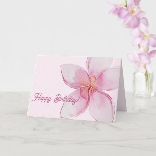 Grattis på födelsedagen Hawaii Watercolor Flower Kort