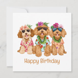 Grattis på födelsedagen Hawaiian Goldendoodle Hund Kort