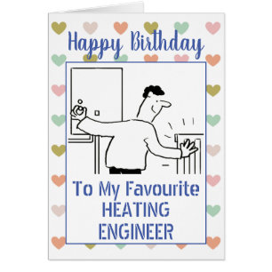 grattis på födelsedagen Heating Ingenjör Hälsningskort