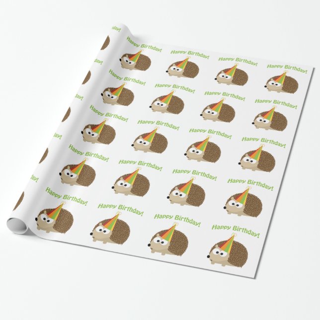 grattis på födelsedagen! Hedgehog Presentpapper (Utrullad)