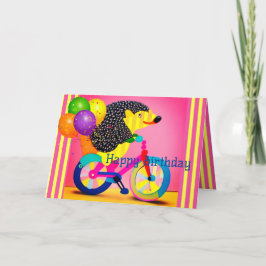 Grattis på födelsedagen Hedgehog Riding Bicycle Ba Tack Kort