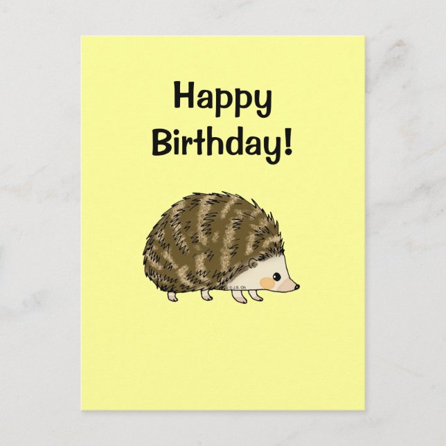 Grattis på födelsedagen! (hedgehog) vykort (Framsida)