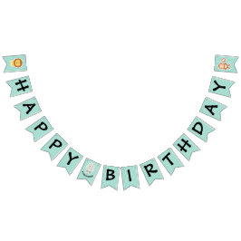 Grattis på födelsedagen Hippo Cute Party Animal Vimplar