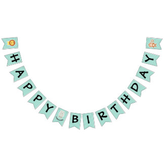 Grattis på födelsedagen Hippo Cute Party Animal Vimplar