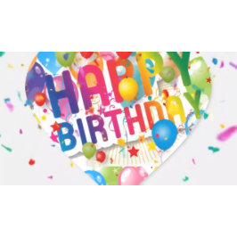 Grattis på födelsedagen hjärtformat klistermärke