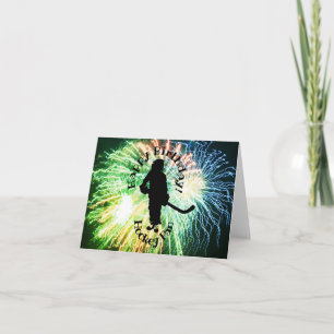 Grattis på födelsedagen Hockey Fläkt, Silhouette Kort