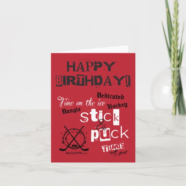 Grattis på födelsedagen! Hockey Greeting Card Kort (Framsida)