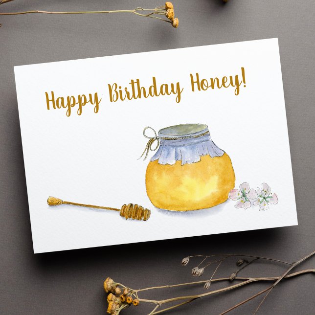 Grattis på födelsedagen Honey Pot Kort (Send some honey wishes to a family or friend for birthday !)