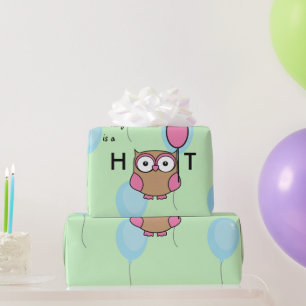 Grattis på födelsedagen Hoot Uggla med ballonger Presentpapper
