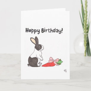 Grattis på födelsedagen Hoppy Birthday och Carrot Tack Kort