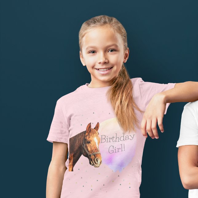 Grattis på födelsedagen Horse Back Riding Söt Anim T Shirt (Birthday Girl Horse Themed Guest of Honor Shirt)