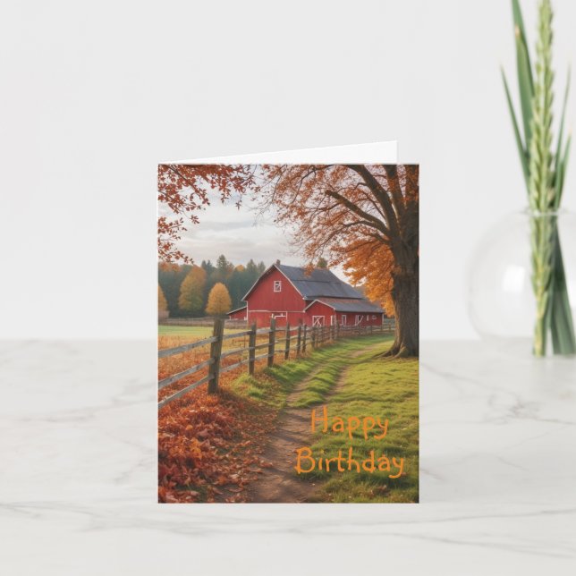 Grattis på födelsedagen Höst Kort (Framsida)
