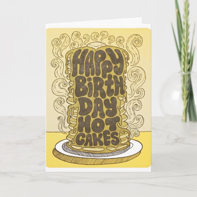 Grattis på födelsedagen Hot Cakes Letterpress-kort Kort (Framsida)