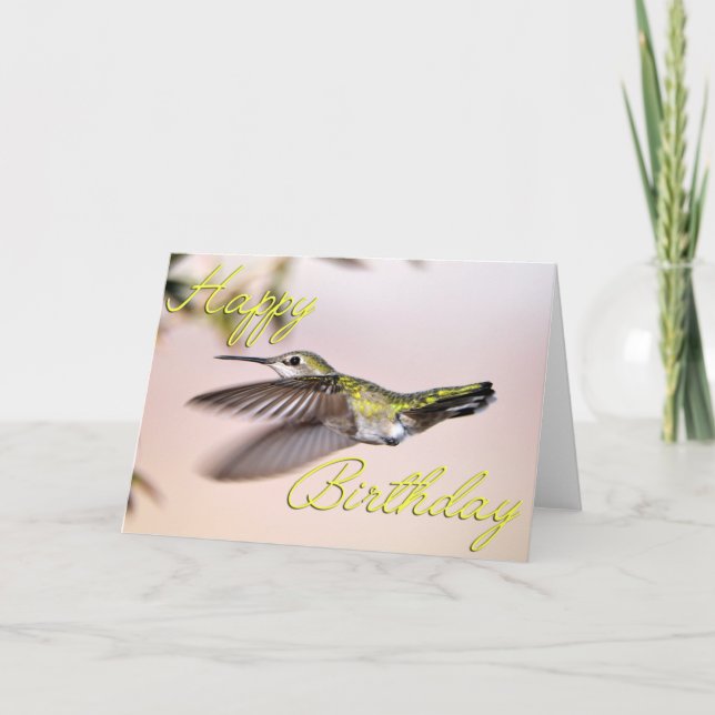 Grattis på födelsedagen Hummingbird-fotokort Tack Kort (Framsida)
