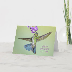 Grattis på födelsedagen Hummingbird (Namn) Kort