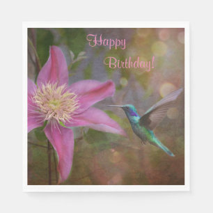 Grattis på födelsedagen Hummingbird Pappersservett