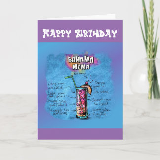 Grattis på födelsedagen Humor - Bahama Mamma Recip Kort