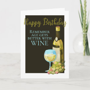 Grattis på födelsedagen Humor blir bättre med Vin Kort