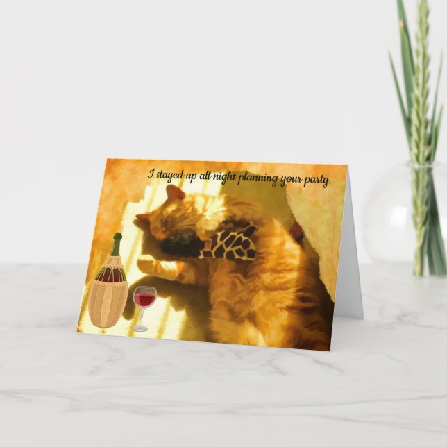 Grattis på födelsedagen humous cat card helgkort (Framsida)