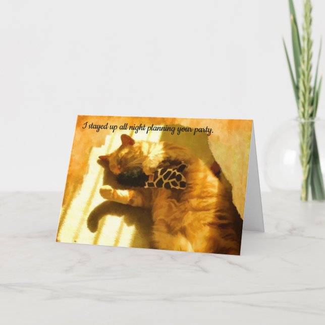 Grattis på födelsedagen humous cat card helgkort (Framsida)