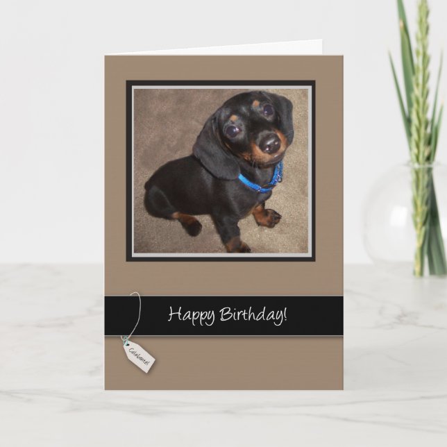 Grattis på födelsedagen, Hund, Dachshund Kort (Framsida)