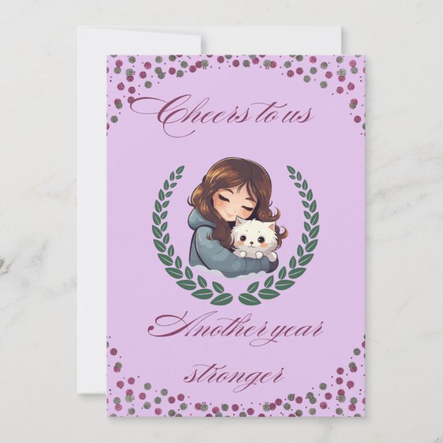 Grattis på födelsedagen hund,katt,Inbjudningskort  Inbjudningar (Framsida)