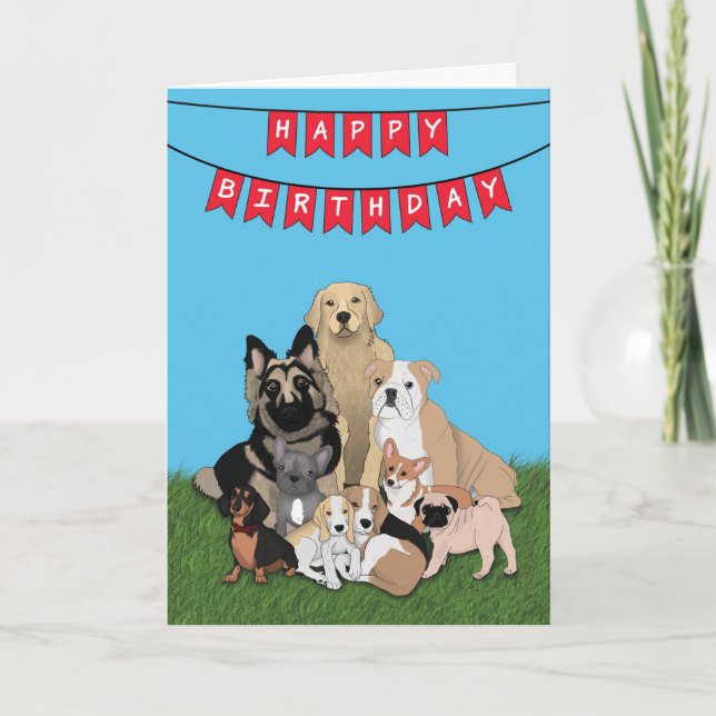 Grattis på födelsedagen Hund-kort Kort (Framsida)