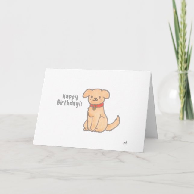 Grattis på födelsedagen Hund-kort Tack Kort (Framsida)