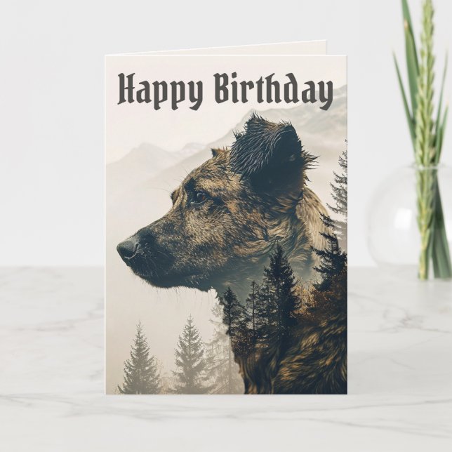 Grattis på födelsedagen - Hund Landskapskort Helgkort (Framsida)