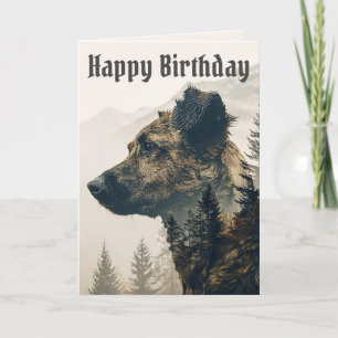 Grattis på födelsedagen - Hund Landskapskort Helgkort